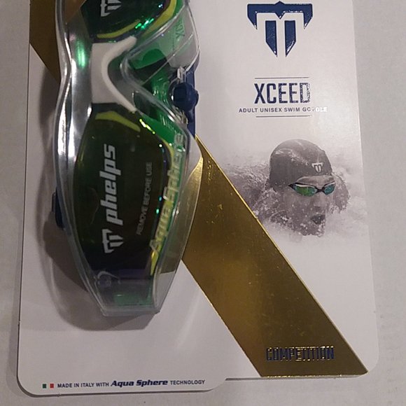 Authentic MP Michael Phelps XCEED GOGGLES GREEN Made In Italy - Picture 2 of 2